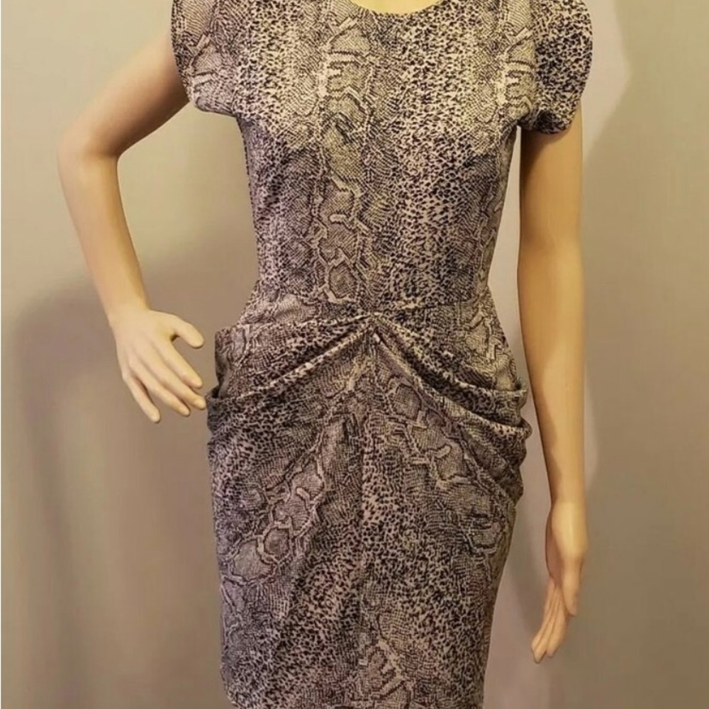 Guess Black and Gray Snake Print Mini Dress